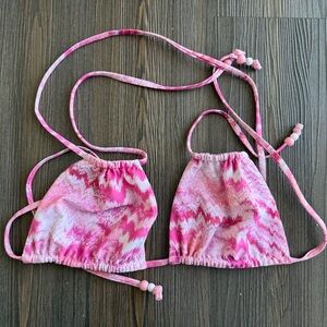 Tiger Mist Pink Tie-Dye Bikini Top (Size M)